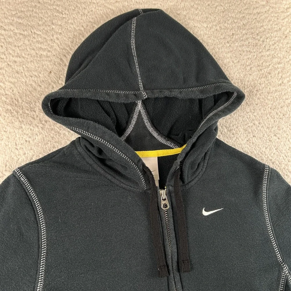Vintage Nike‎ Hoodie Womens Small Full Zip Contrast Stitching Y2K 90s Silver Tag